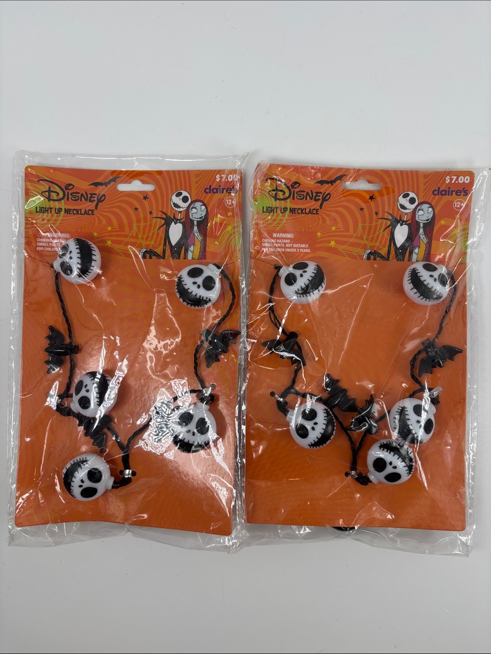 Disney Jack Skellington Light-Up Necklace - Black & White 2 Necklaces